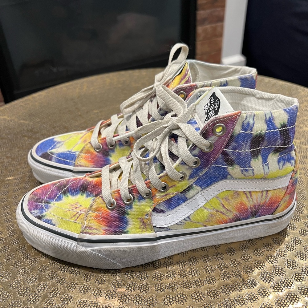 Vans Sk8-Hi Shoes High Top Tapered Washed Tie Dye Multicolor Women's